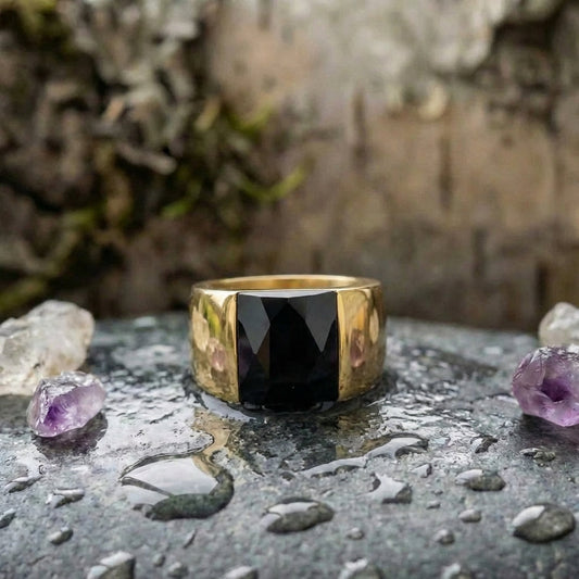 Statement Black Crystal Ring