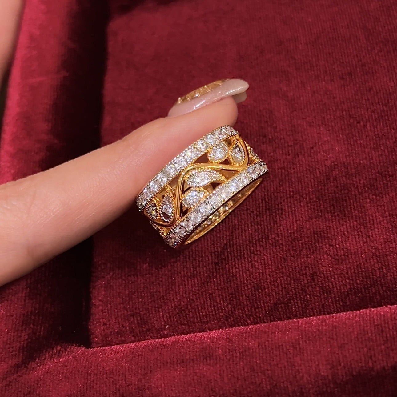 Statement Diamond Gold Ring