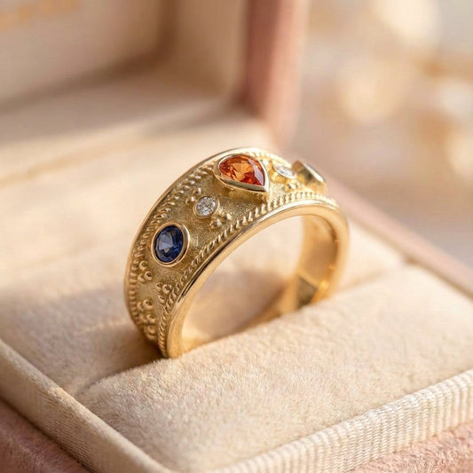 Statement Gold Gemstone Ring