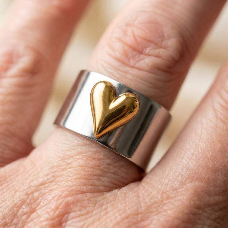 Statement Heart Cuff Ring