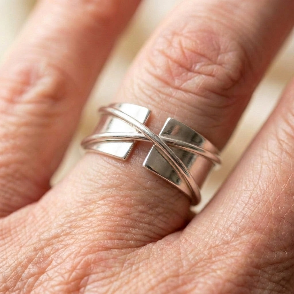 Statement Silver Cross Ring