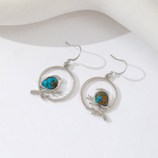 Turquoise Bird Earrings
