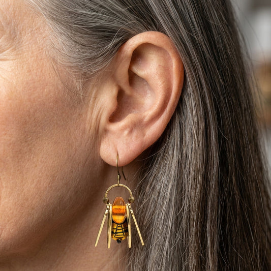 Amber Bee Earrings