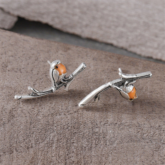 Vintage Amber Branch Earrings