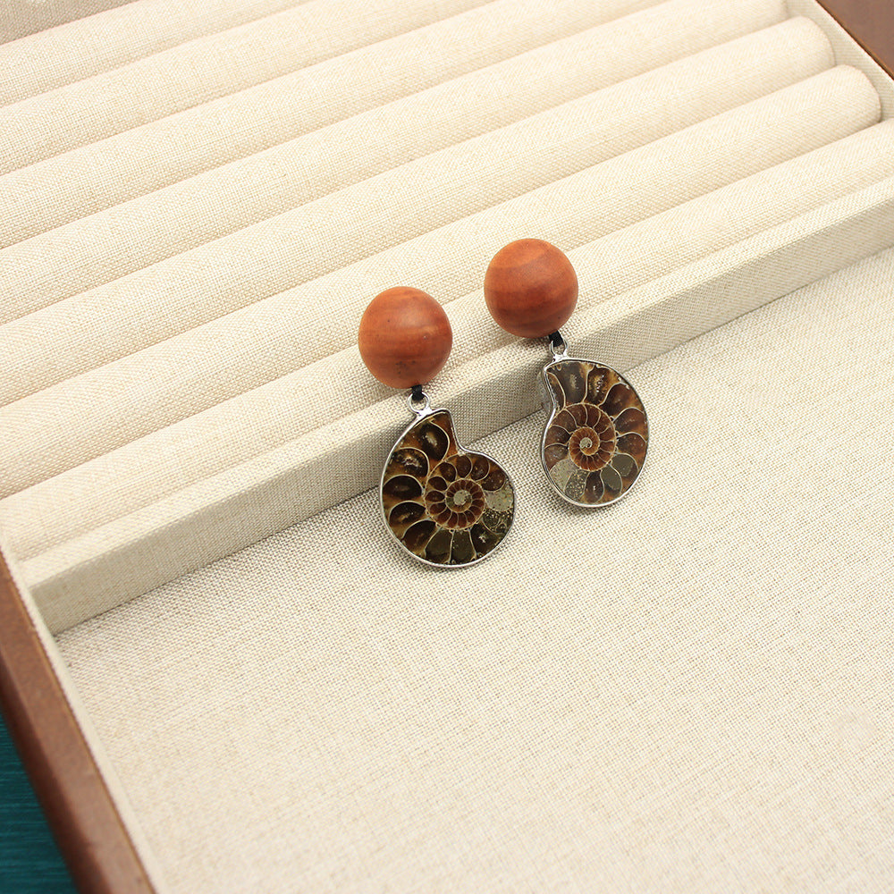 Vintage Ammonite Earrings