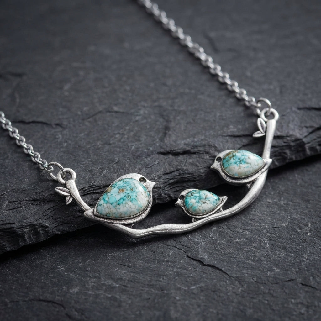 Vintage Birdie Silver Necklace