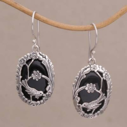 Vintage Black Onyx Earrings