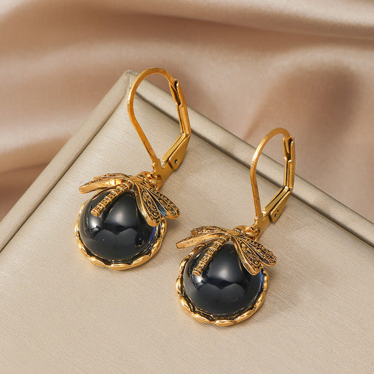 Vintage Black Onyx Earrings