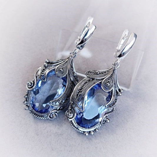 Vintage Blue Sapphire Earrings