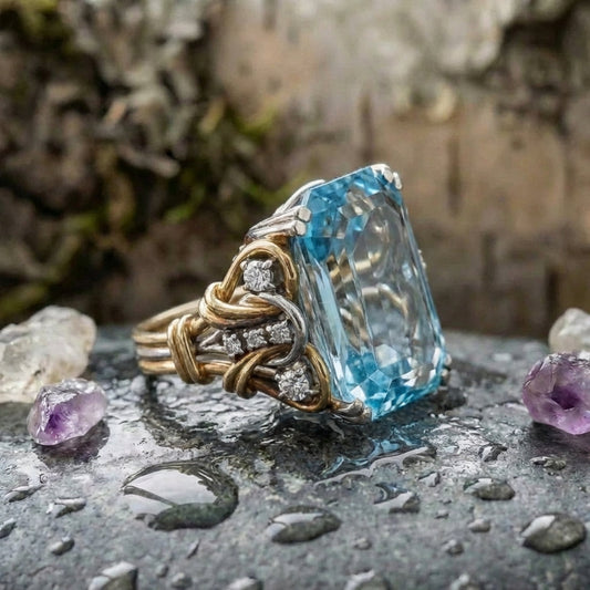 Vintage Blue Zircon Ring