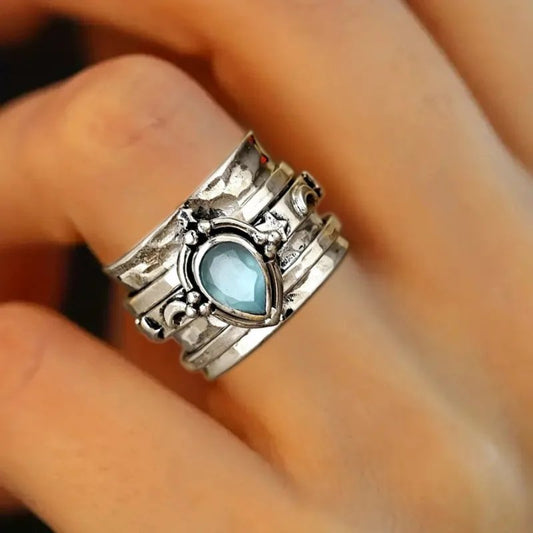 Vintage Bohemian Teardrop Ring