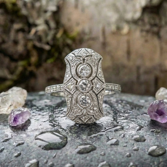 Vintage Brilliant Silver Ring