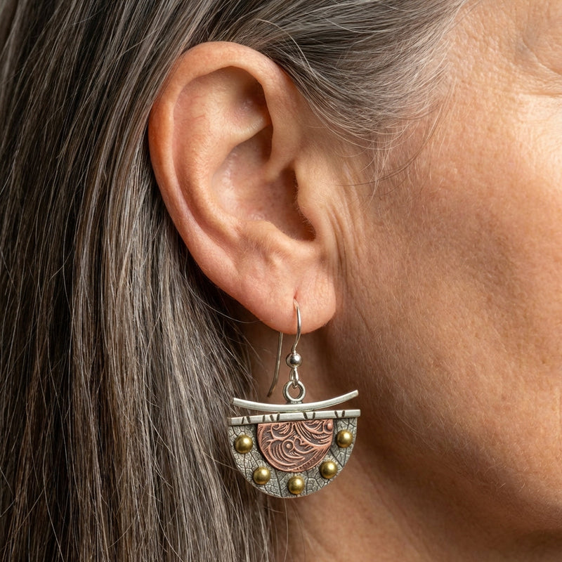 Bronze Semicircle Earrings