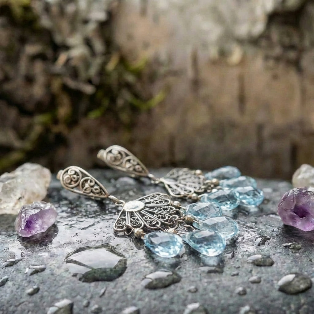 Vintage Crystal Dangle Earrings