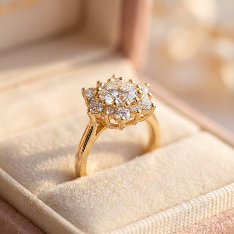 Vintage Crystal Snowflake Ring