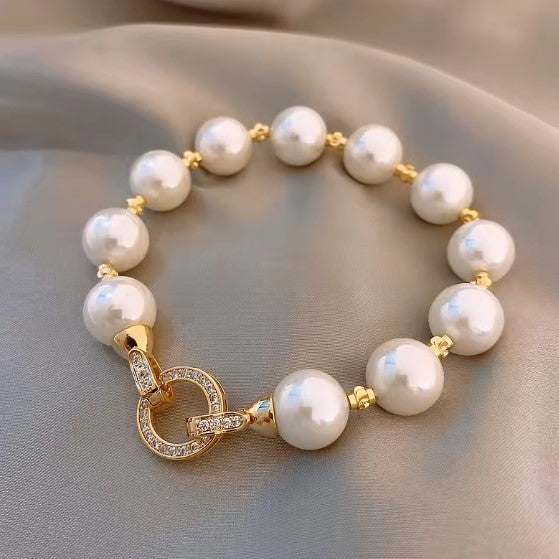 Vintage Elegant Zircon Circle Pearl