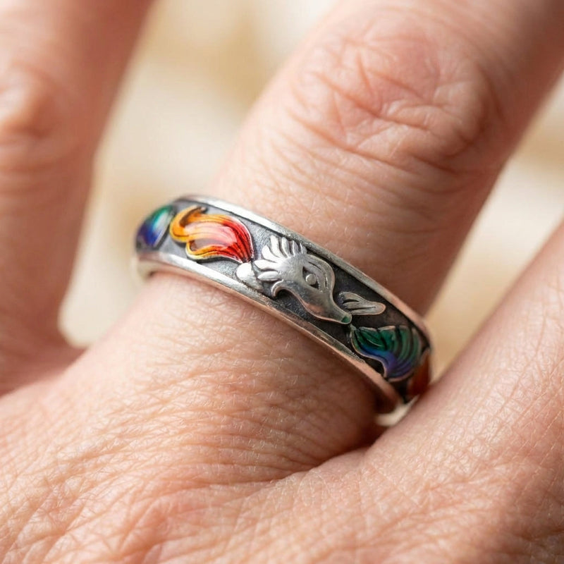 Enamel Fox Ring