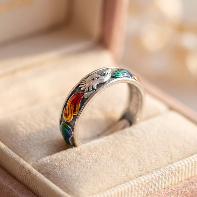 Vintage Enamel Fox Ring