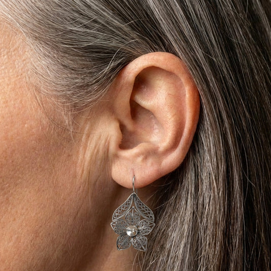 Filigree Leaf Earrings
