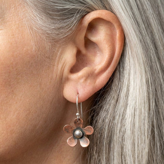 Flower Earrings in Silver