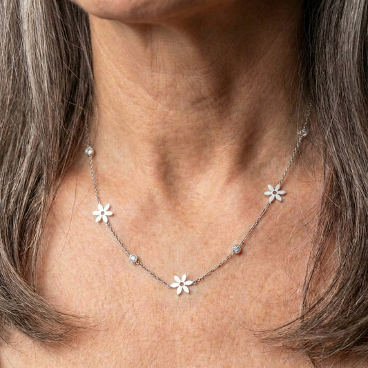 Flowers Crystal Zircon Necklace