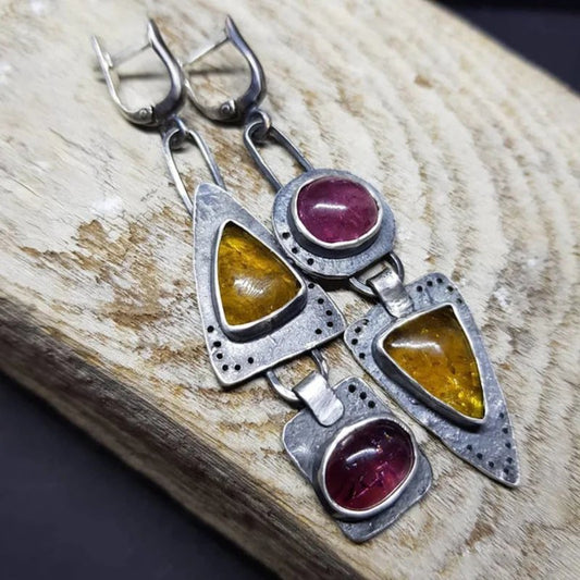 Vintage Geometric Dangle Earrings