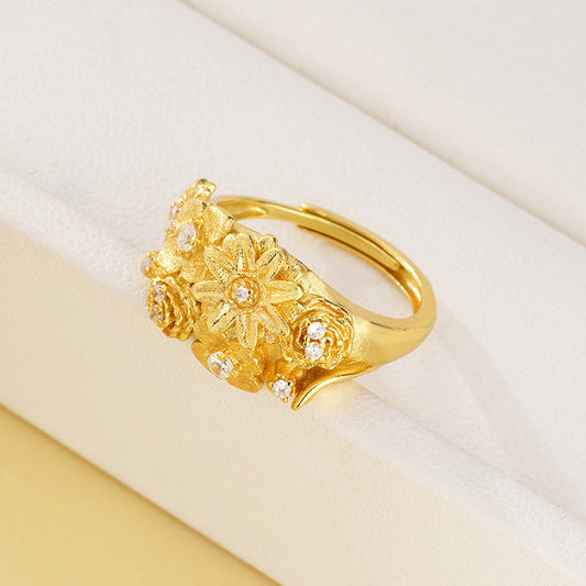 Vintage Gold Floral Ring