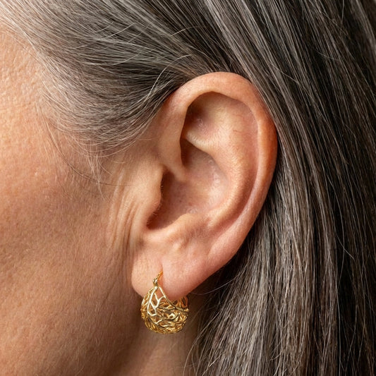 Gold Hollow Teardrop Earrings