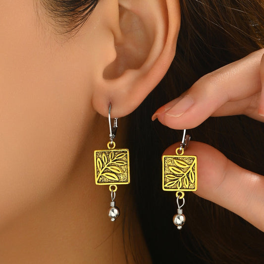 Vintage Gold Leaf Earrings