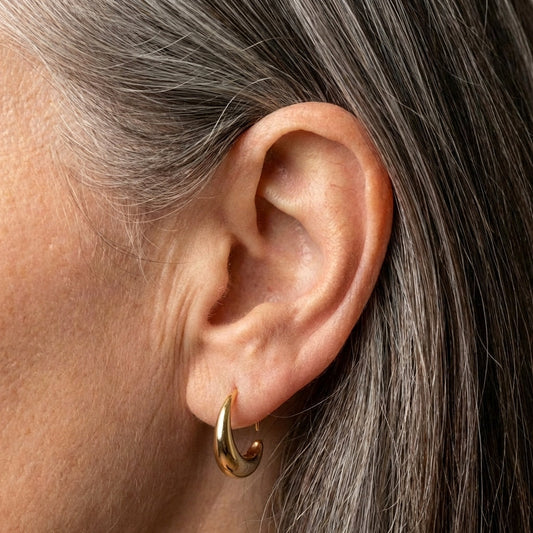 Gold & Shiny Crescent Moon Shape Earrings