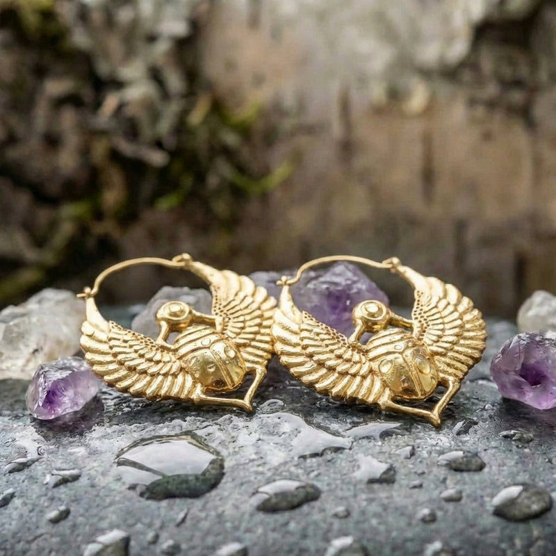 Vintage Gold Wing Earrings