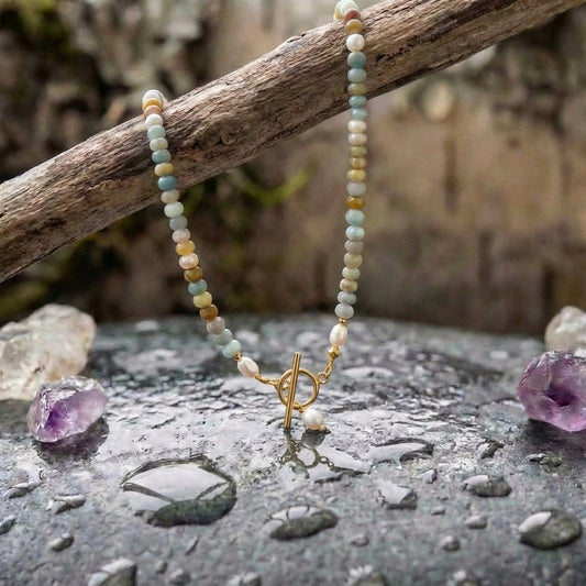 A Vintage Golden Necklace With Stones