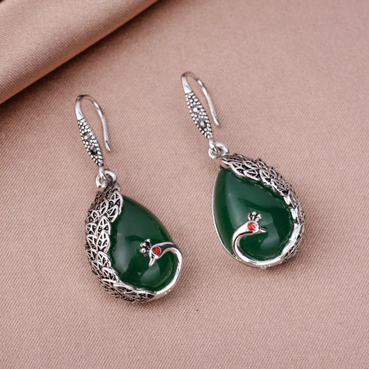 Vintage Green Jade Earrings