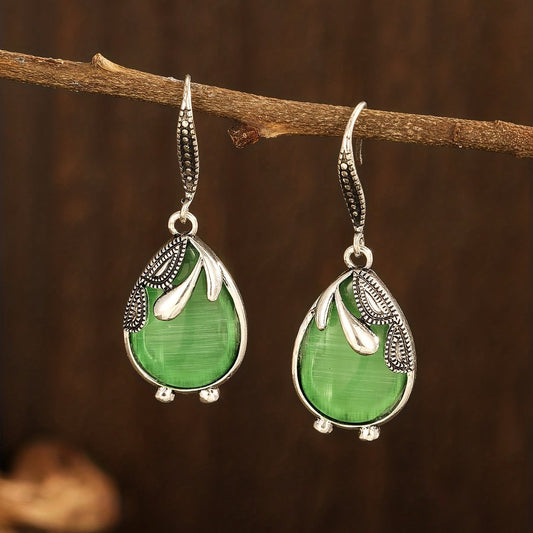 Vintage Green Jade Earrings