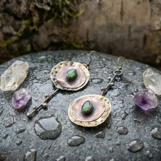 Vintage Green Stone Earrings
