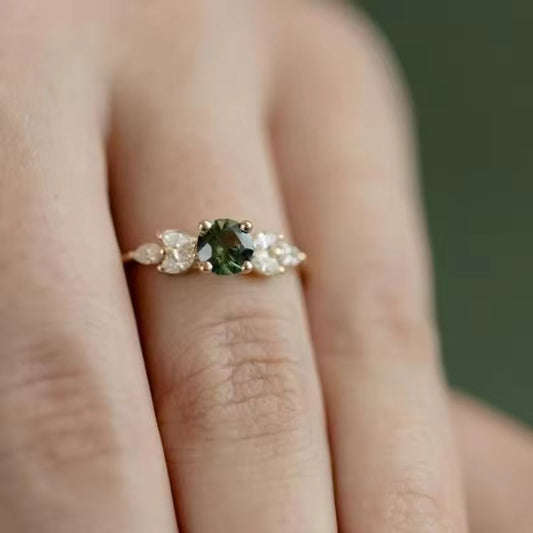 Vintage Green Tourmaline Ring