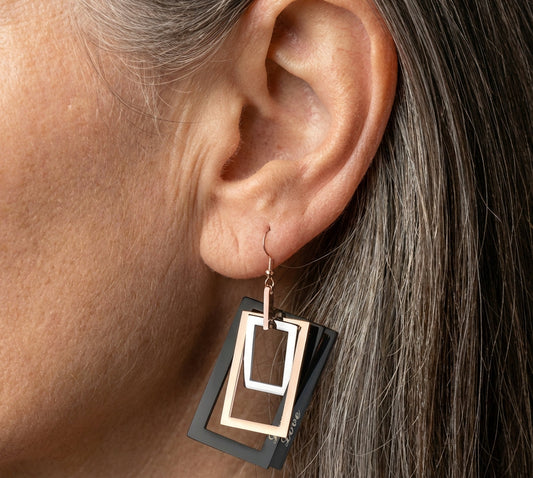 Hollow Rectangle Earrings