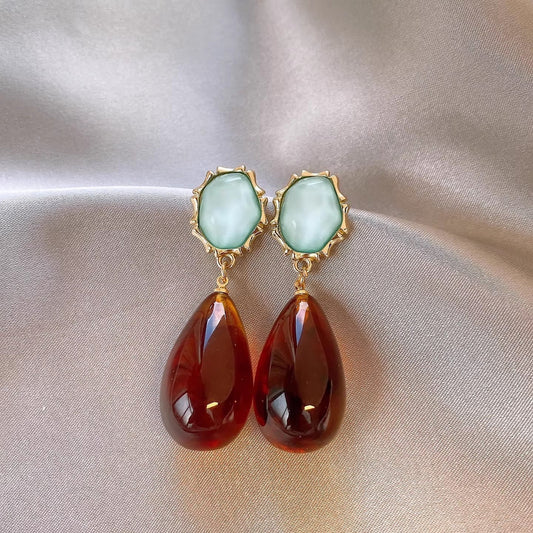 Vintage Jade Drop Earrings