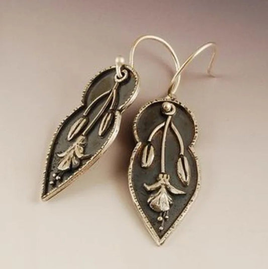 Vintage Leaf Dangle Earrings