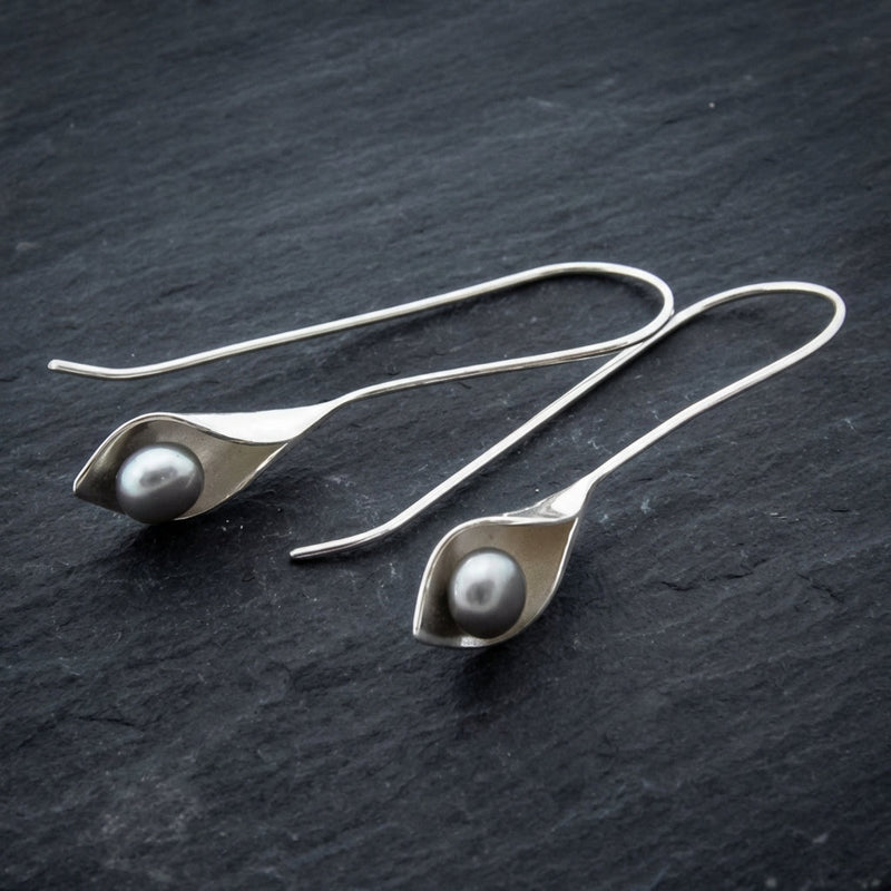Vintage Leaf & Pearl Earrings