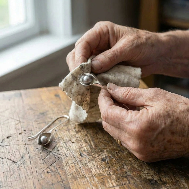 Vintage Leaf & Pearl Earrings