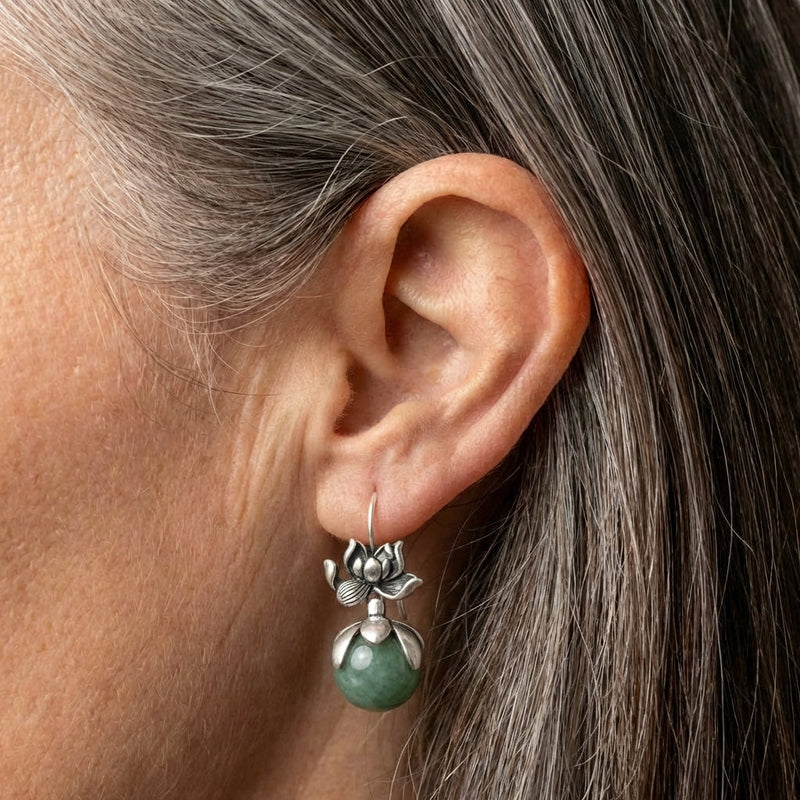Lotus Jade Earrings