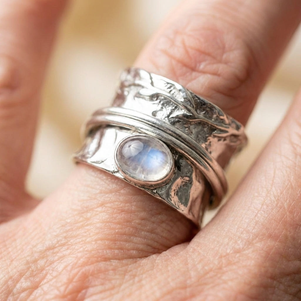 Moonstone Crystal Ring