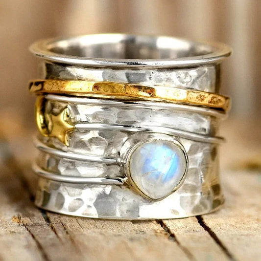 Vintage Moonstone Spinner Ring