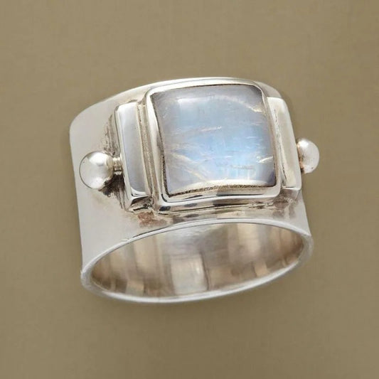 Vintage Moonstone Square Ring