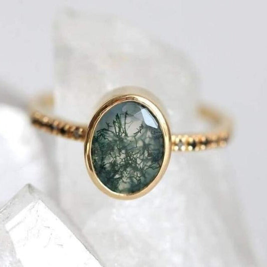 Vintage Moss Agate Ring