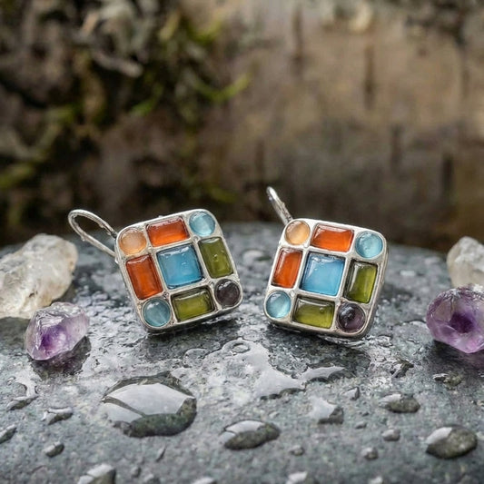 Vintage Multicolor Stone Earrings