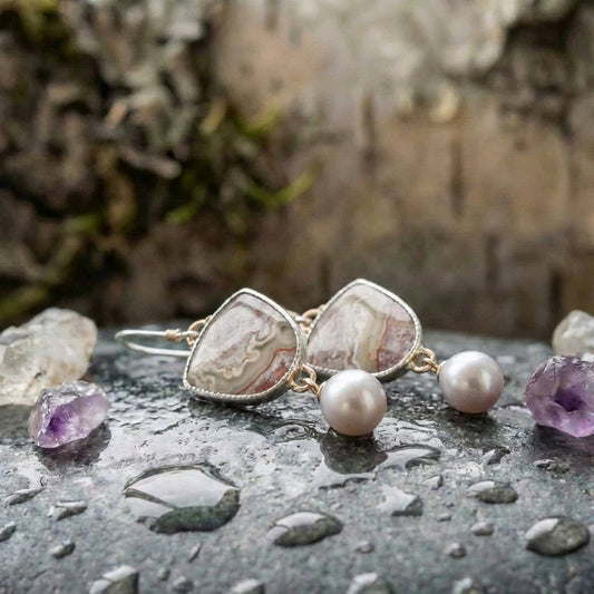 Vintage Natural Stone Pearl Earrings