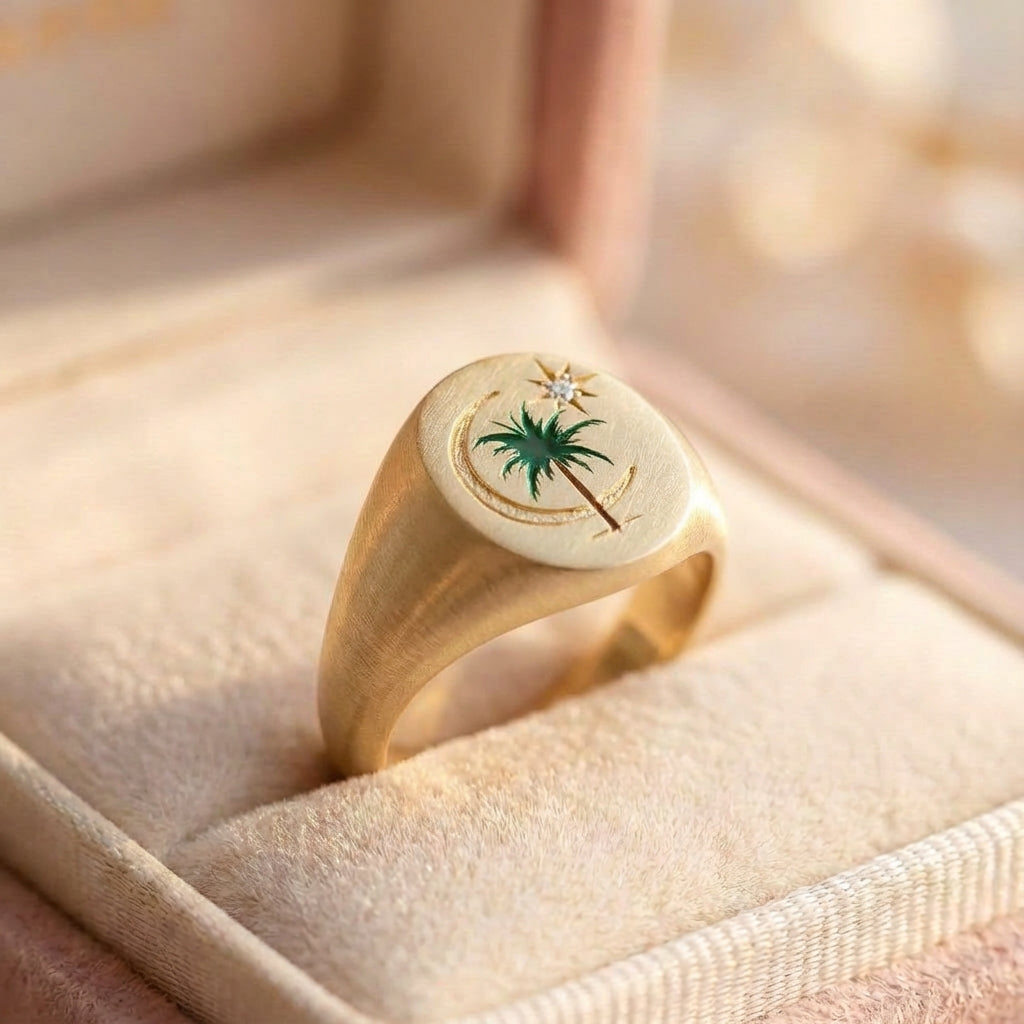 Vintage Palm Signet Ring