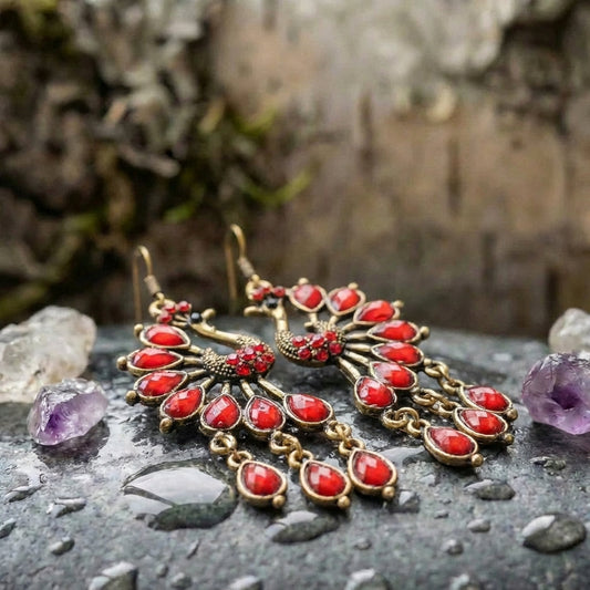 Vintage Peacock Earrings